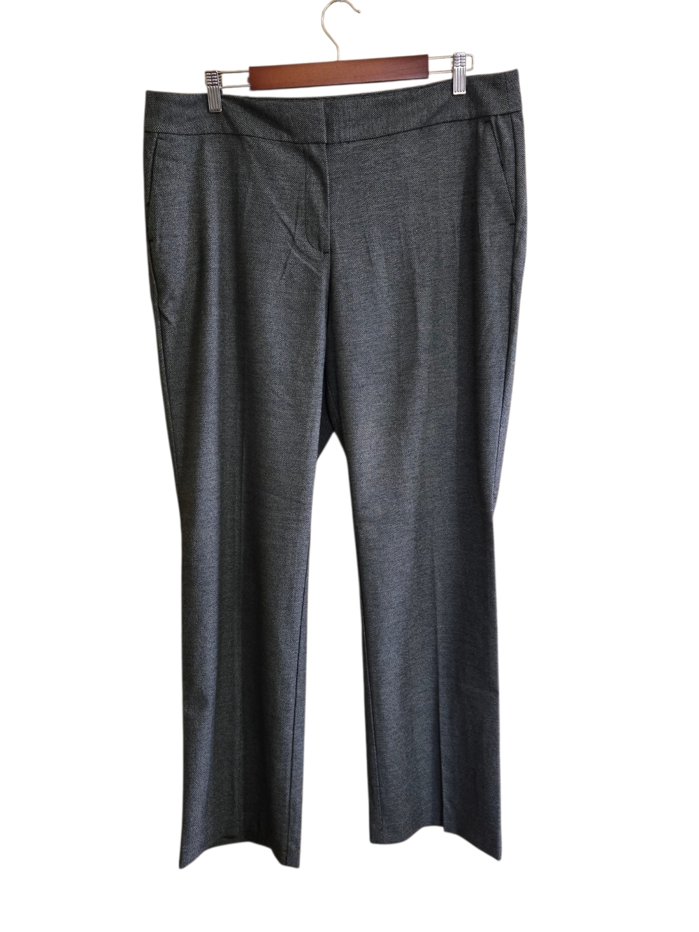 Ann Taylor Dark Gray Straight-Leg Dress Trousers